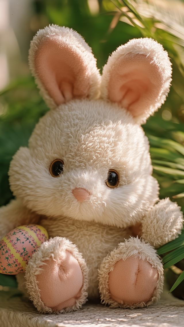 whimsical illustrations wallpaper, colorful eggs, easter bunny, background for mobile wallpaper (vertical)