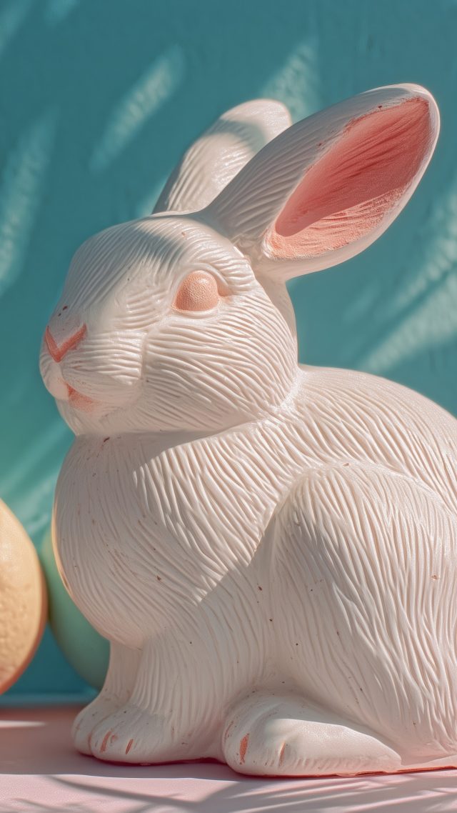 rabbit wallpaper, joyful decor, springtime theme, background for mobile wallpaper (vertical)