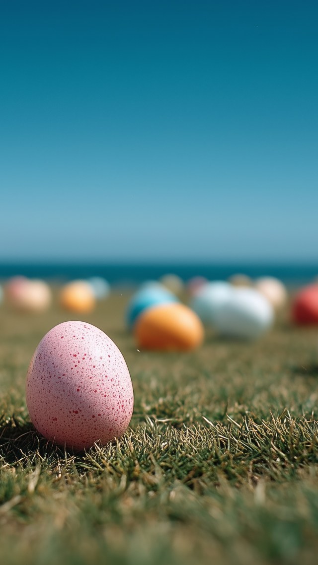 community events wallpaper, colorful eggs, festive traditions, background for mobile wallpaper (vertical)