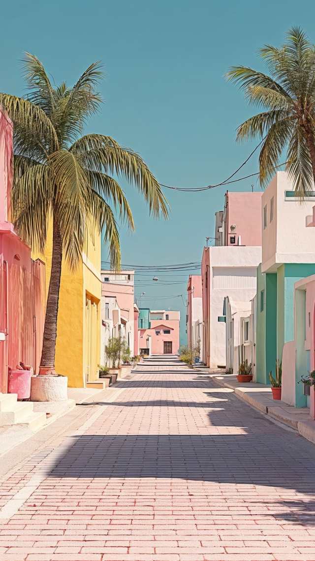 sunny skies wallpaper, ocean breeze, scenic landscape, background for mobile wallpaper (vertical)