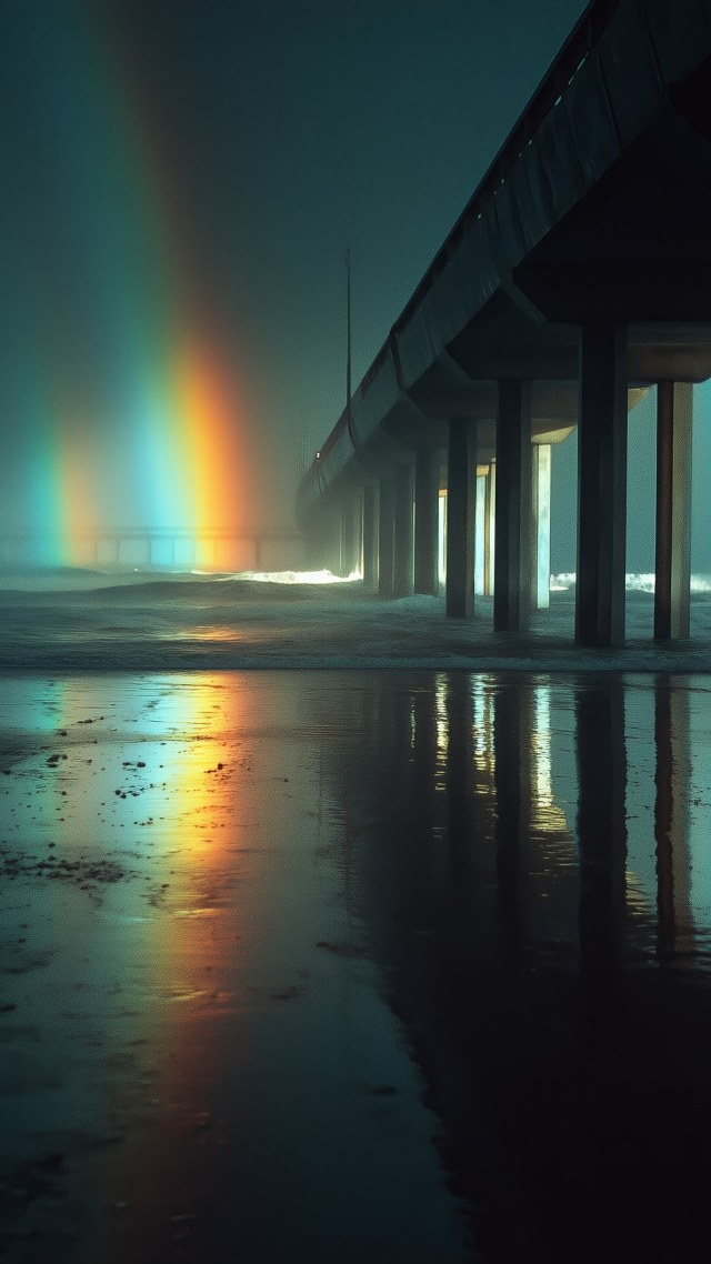 colorful reflections wallpaper, docks, outdoor aesthetics, background for mobile wallpaper (vertical)