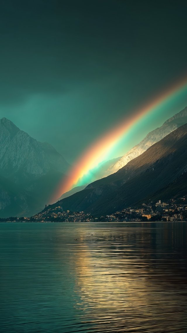 volumetric light wallpaper, night scene, nature reflection, background for mobile wallpaper (vertical)