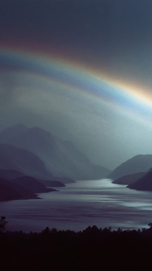 lakeside view wallpaper, glow, atmospheric landscape, background for mobile wallpaper (vertical)