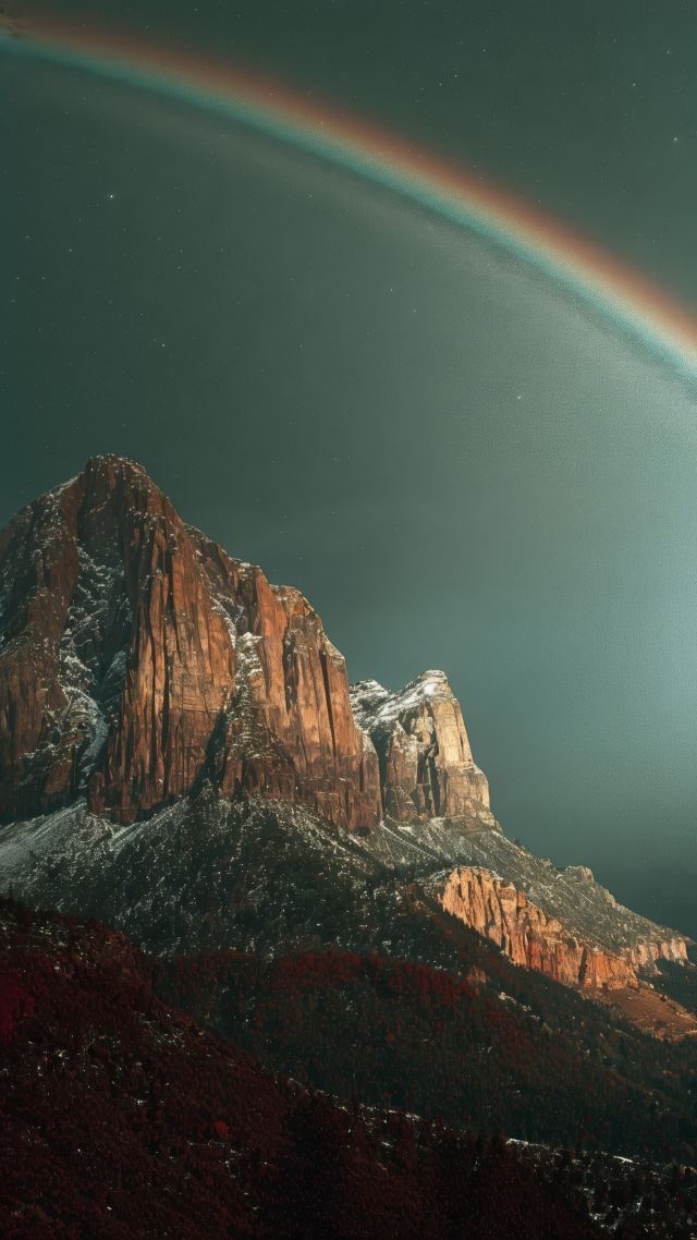 rainbow sky wallpaper, twilight scenery, celestial night, background for mobile wallpaper (vertical)