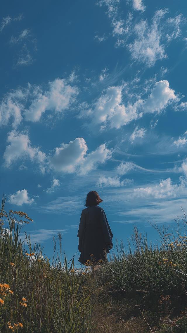 bright day wallpaper, sunny, blue skies, background for mobile wallpaper (vertical)