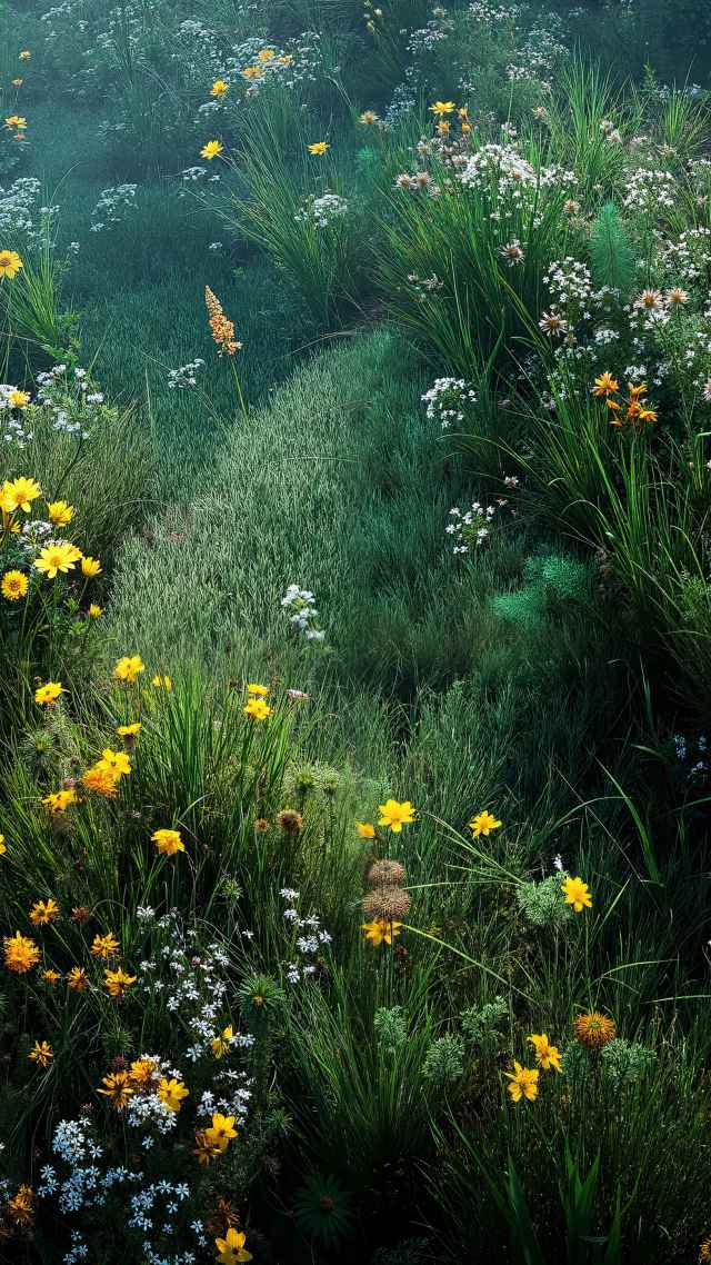 sunny wallpaper, green growth, picturesque views, background for mobile wallpaper (vertical)