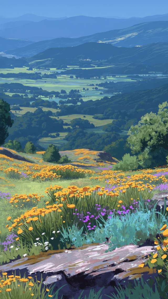 sunny meadow wallpaper, green growth, bright sunlight, background for mobile wallpaper (vertical)