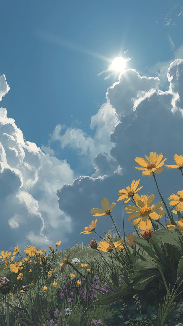 fresh beginnings wallpaper, seasonal flowers, spring blooms, background for mobile wallpaper (vertical)