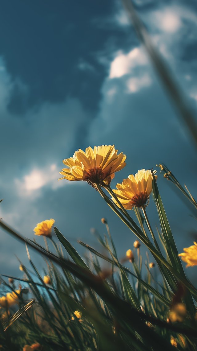 blossoming trees wallpaper, nature awakening, floral bloom, background for mobile wallpaper (vertical)