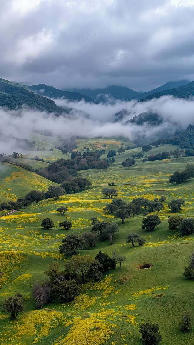 aerial view wallpaper, mountainous, expanse, background for mobile wallpaper (vertical)