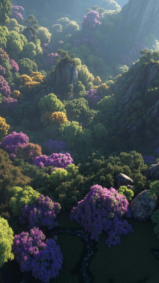 scenic mountains wallpaper, drone photography, high altitude, background for mobile wallpaper (vertical)