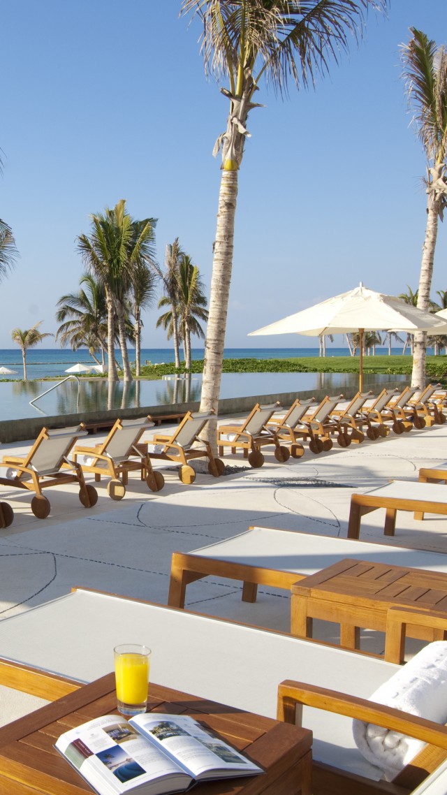 Grand Velas Riviera Maya, Mexico, Best Hotels of 2017, tourism, travel, resort, vacation, palms, sunbed (vertical)
