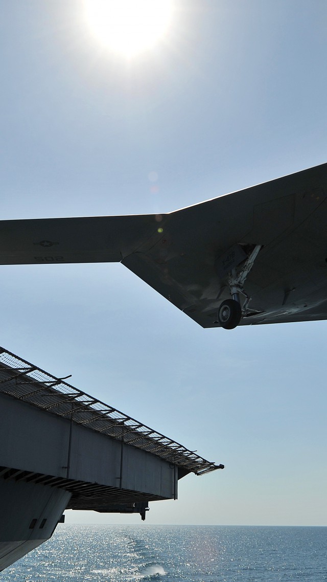 X-47B, drone, Northrop Grumman, UCAS-D, Pegasus, US Army, flight, U.S. Air Force (vertical)