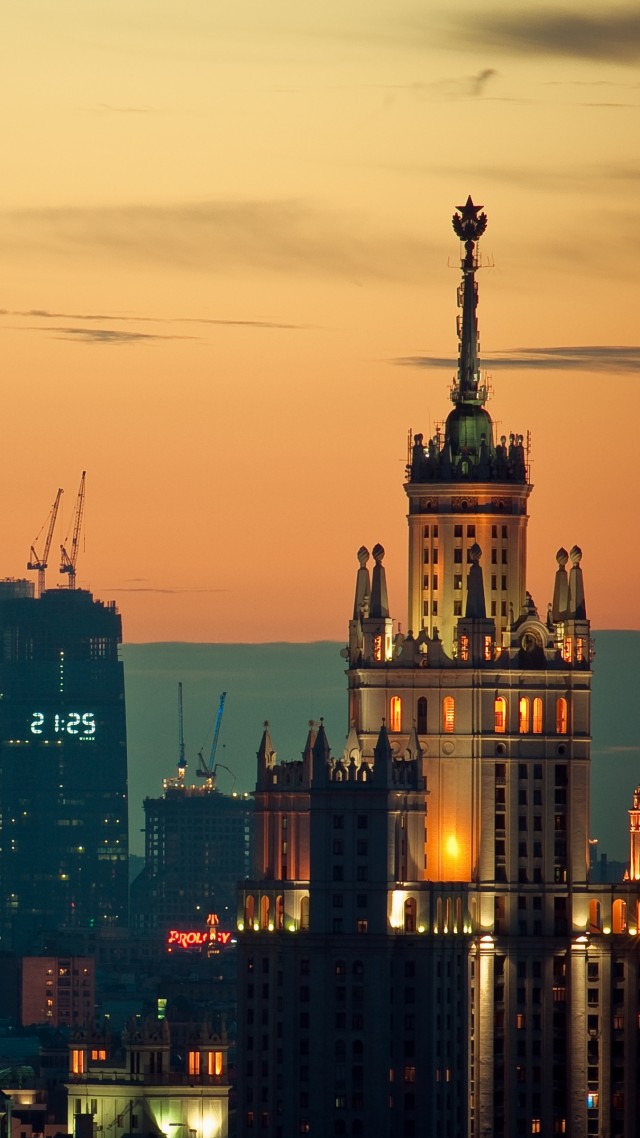 Moscow, Sunset, downtown, travel, sky (vertical)