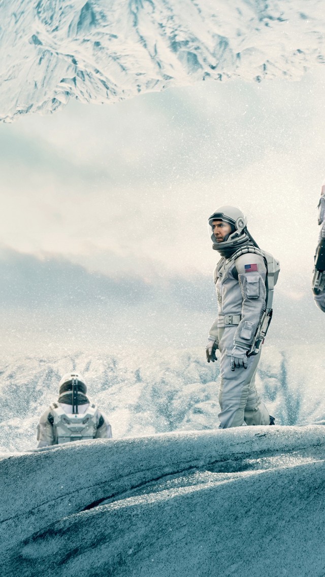 Interstellar, movie, matthew mcconaughey, space suit, snow, winter, white, sky (vertical)