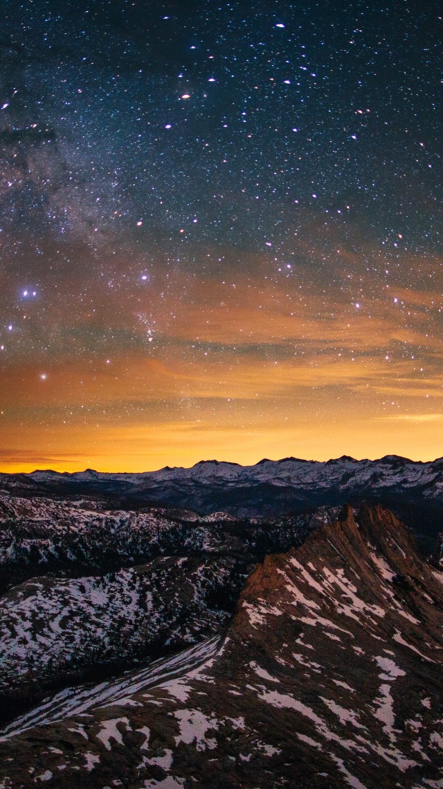 Wallpaper Yosemite, 5k, 4k wallpaper, 8k, forest, stars, sunset, OSX,  apple, mountains, OS #3956