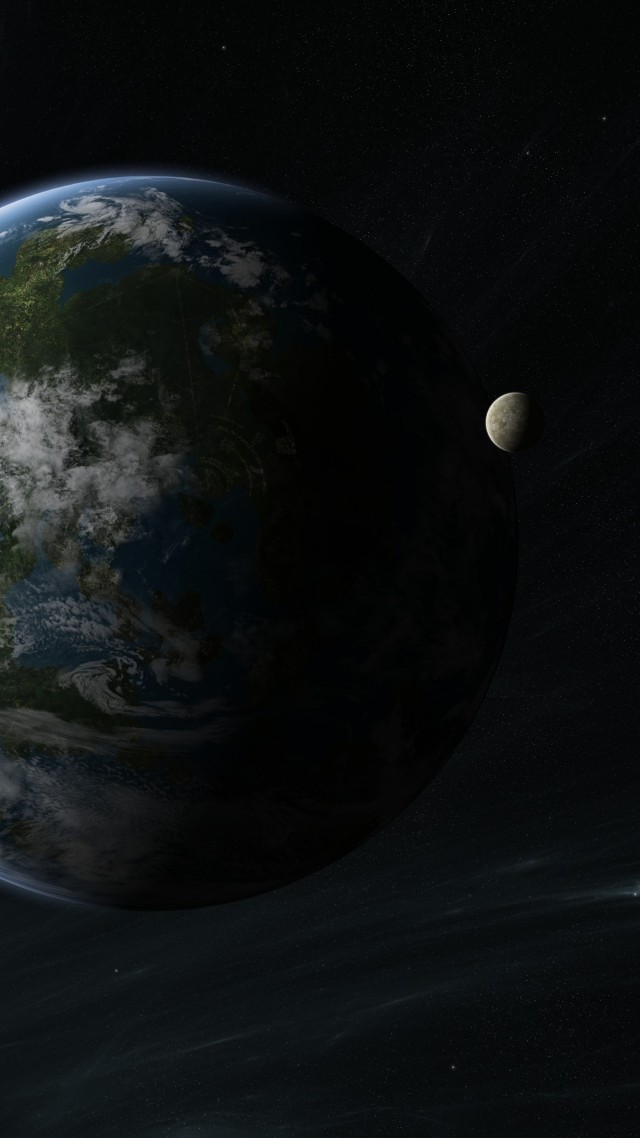 Kepler-452b, Exoplanet, Planet, space, stars (vertical)