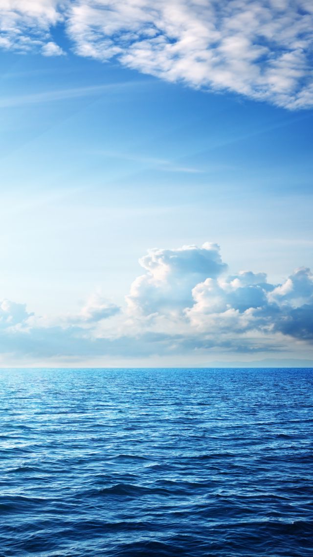 Sea, 5k, 4k wallpaper, ocean, sky, clouds (vertical)
