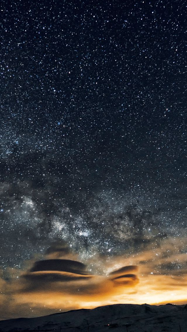 Night Sky, 5k, 4k wallpaper, 8k, Stars, night, mountains, nebula (vertical)