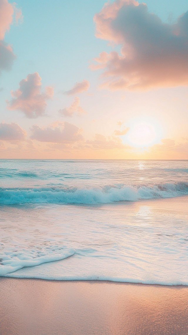 Ocean, 5k, 4k wallpaper, 8k, shore, beach, clouds, sky (vertical)