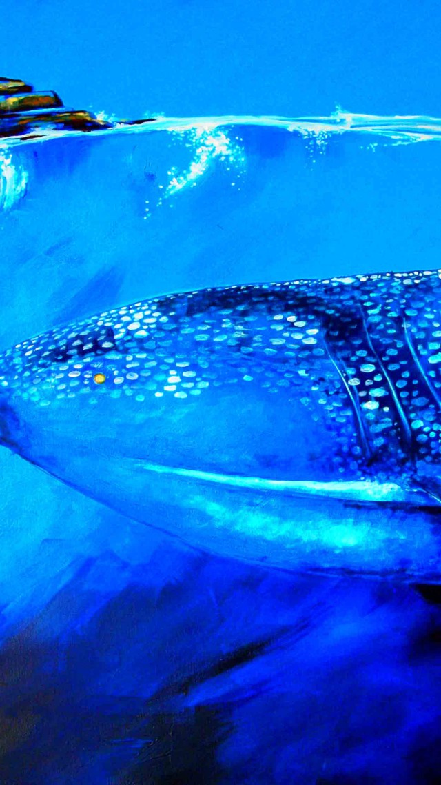Whale Shark, underwater, art (vertical)