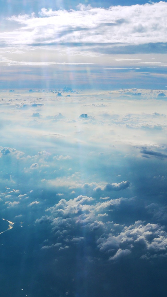 Clouds, 4k, HD wallpaper, sky, blue, river, sun, rays (vertical)