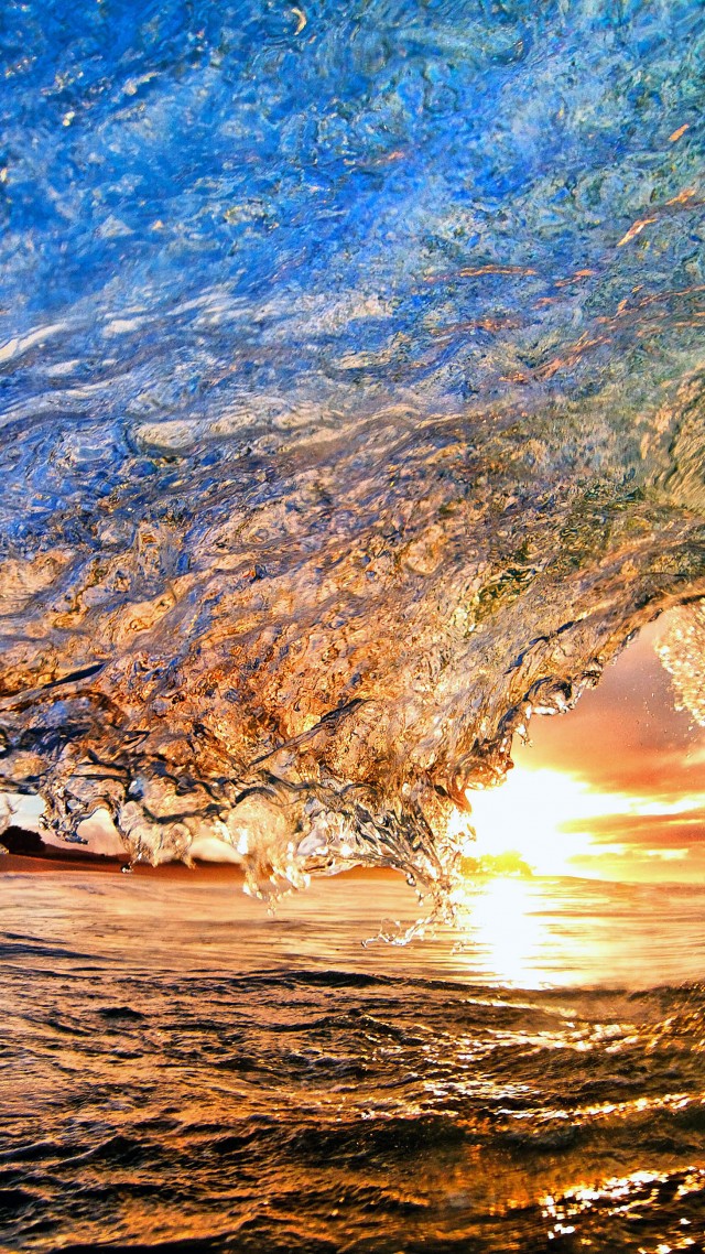 Sea, 4k, HD wallpaper, Ocean, Water, sunset, sunrise, sun, wave (vertical)