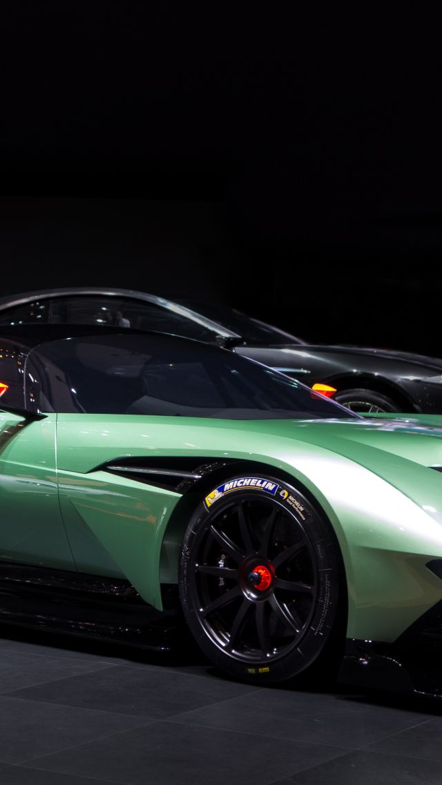 Aston Martin Vulcan, coupe, track only, green. (vertical)