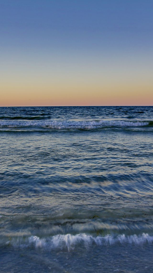 Baltic Sea, 4k, 5k wallpaper, 8k, Ostsee, sunset, waves (vertical)