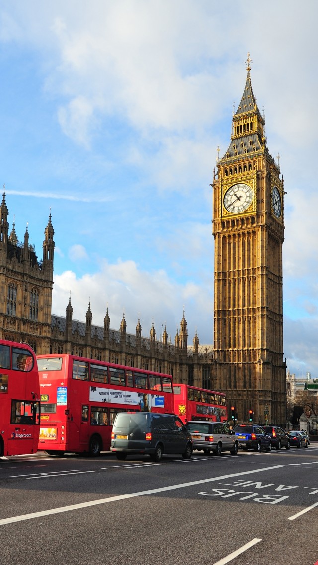 London, England, Big Ben, Westminster Abbey, city, bus, travel, tourism (vertical)