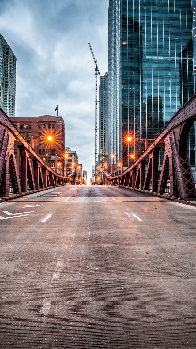 Clark Street Bridge, Chicago, USA, travel, tourism (vertical)