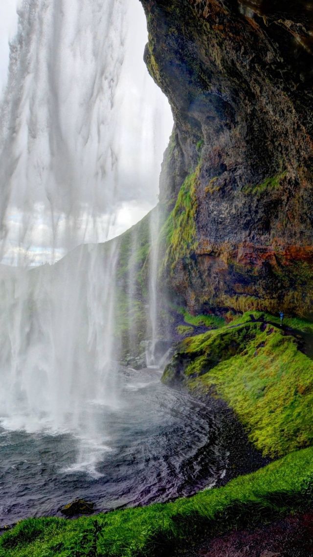 Seljalandsfoss, 5k, 4k wallpaper, Iceland, waterfall, travel, tourism (vertical)
