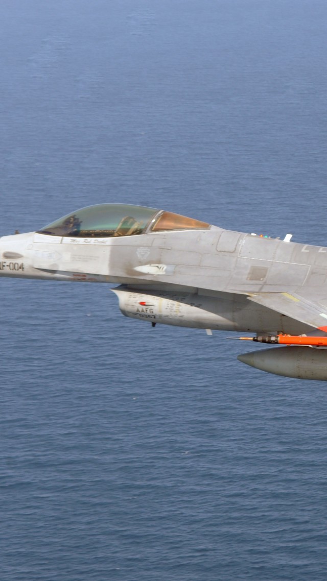 Boeing QF-16, USA army, fighter aircraft, air force, USA (vertical)