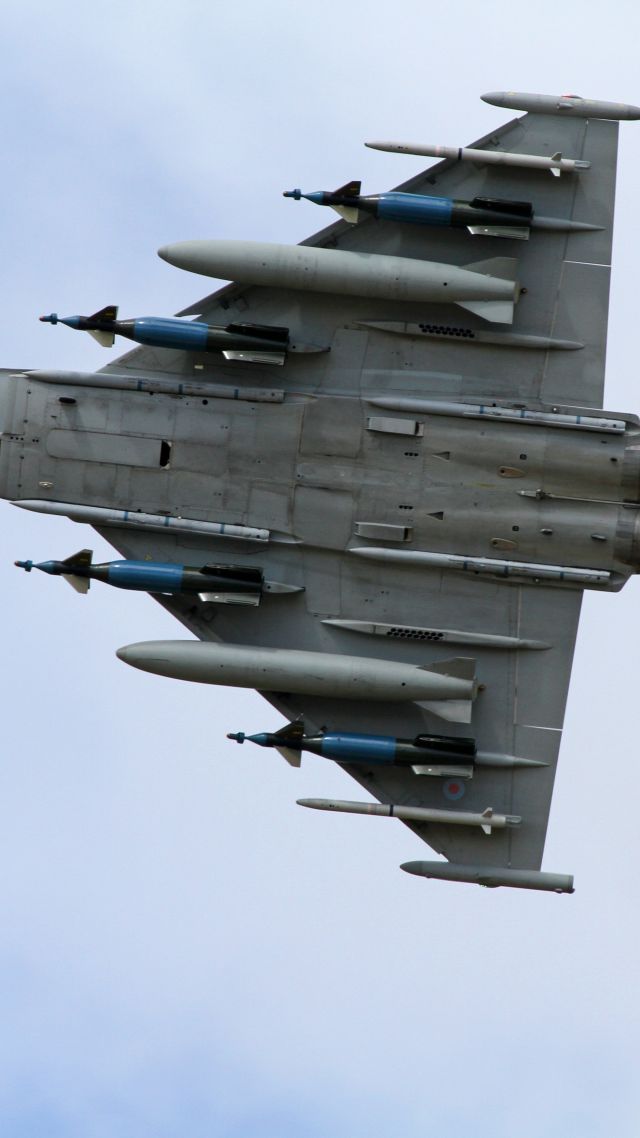 Eurofighter Typhoon, attack, aircraft, fighter, Royal Air Force, German Air Force, Italian Air Force, Spanish Air Force (vertical)