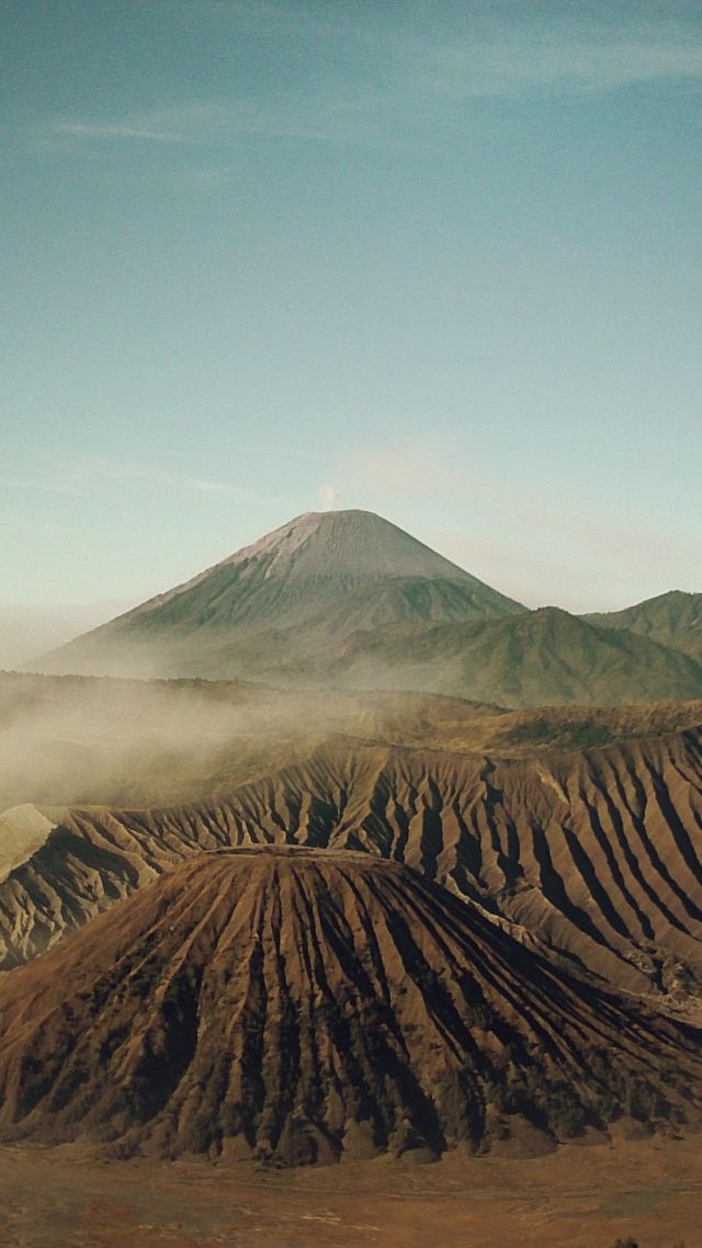 mountain, 5k, 4k wallpaper, Indonesia, desert, clouds (vertical)