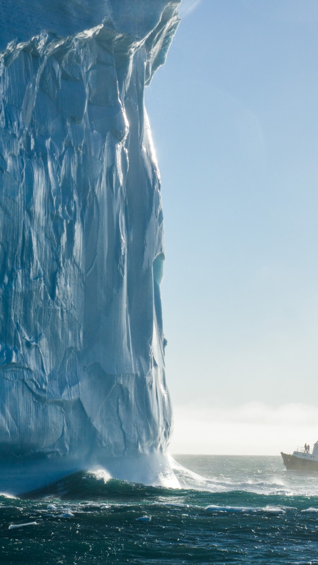 Iceberg, 4k, HD wallpaper, South Georgia, Atlantic Ocean, ship, travel, tourism, ocean, National Geographic Traveler Photo Contest (vertical)