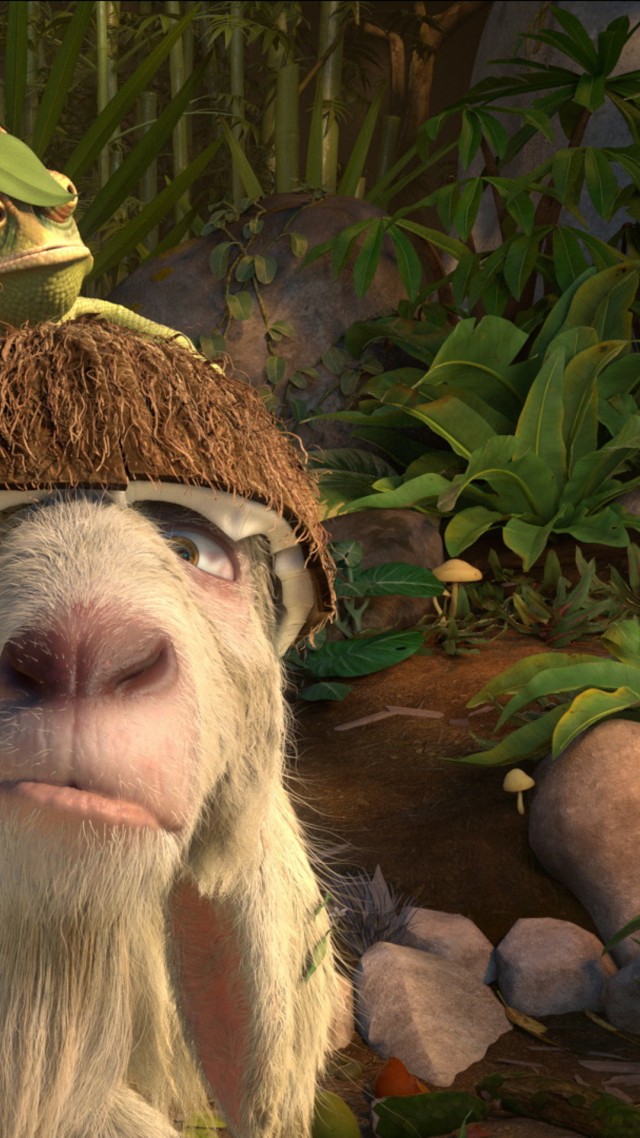 Robinson Crusoe, parrot, goat, Hedgehog, Best Animation Movies, cartoon (vertical)