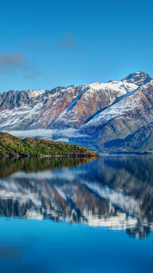 New Zealand, Mountain, 4k, HD wallpaper, Lake, sea, water, sky, reflection, landscape (vertical)