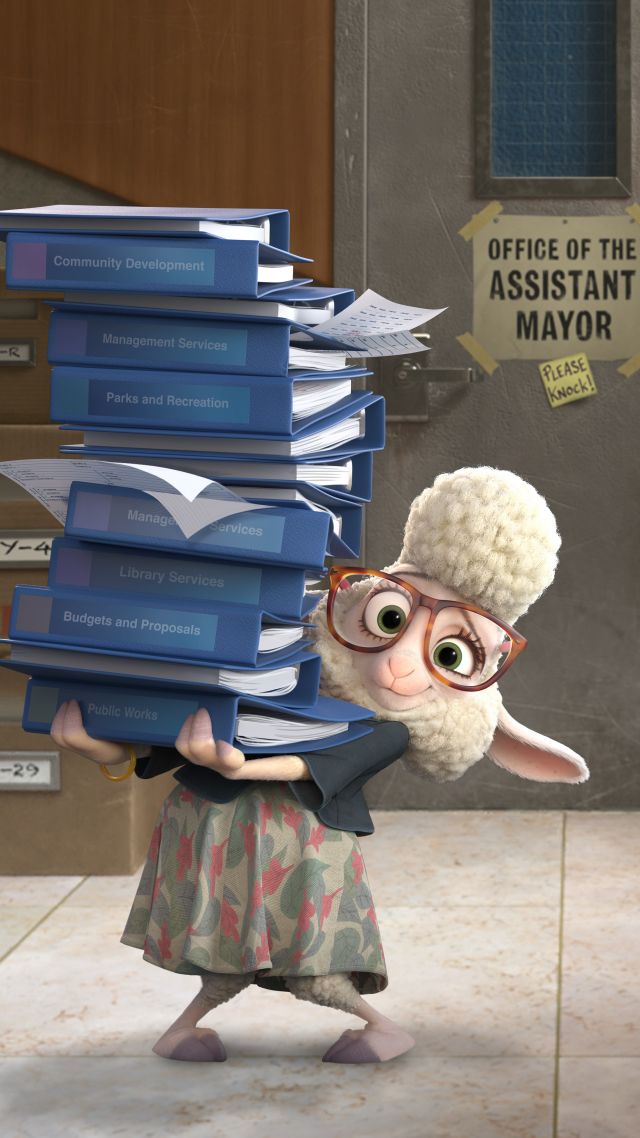 Zootopia, lamb Bellwether, Best Animation Movies of 2016, cartoon (vertical)