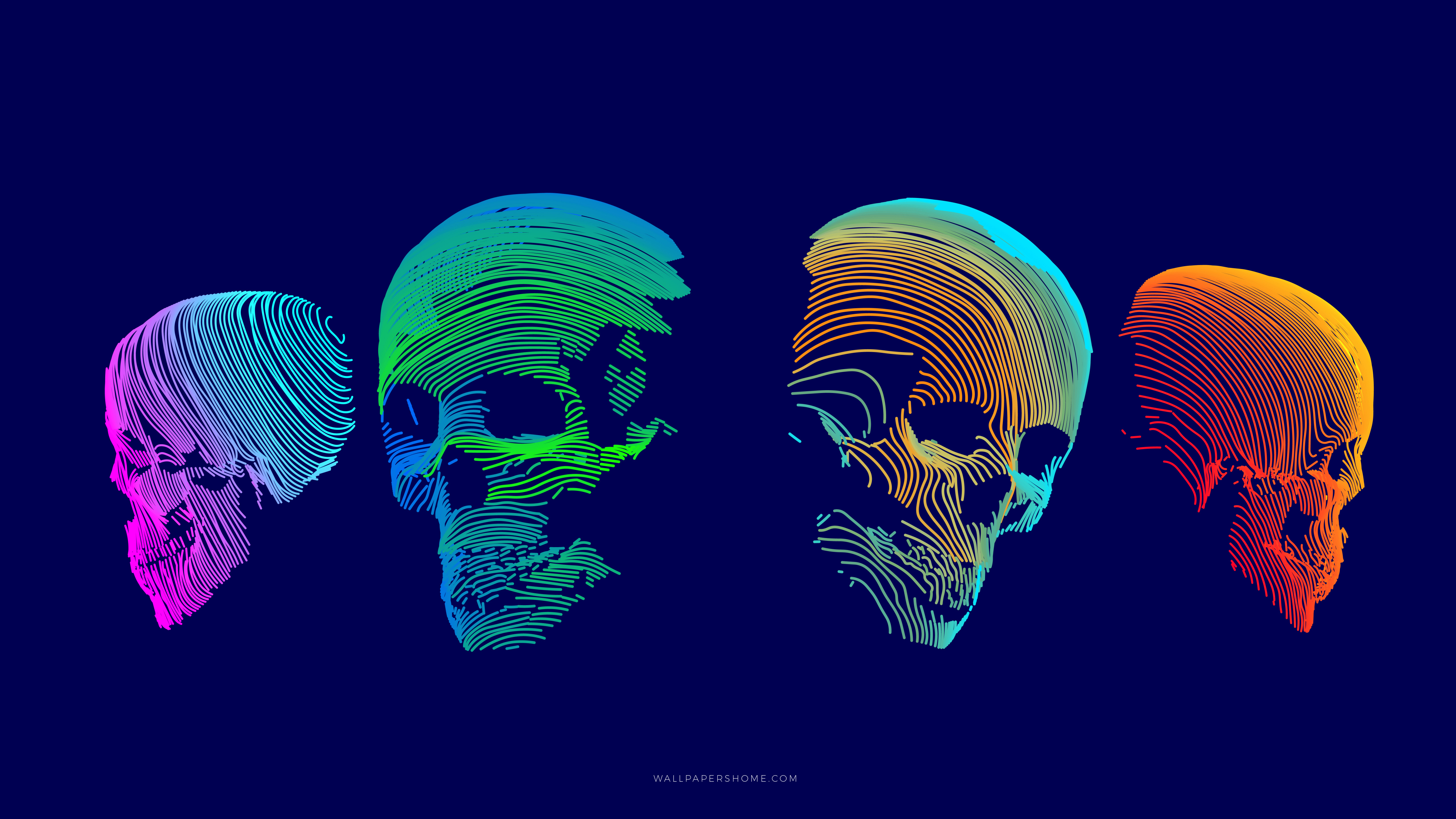 Wallpaper abstract, 3D, colorful, skull, 8k, Abstract #21283 3d Skull Wallpaper Hd
