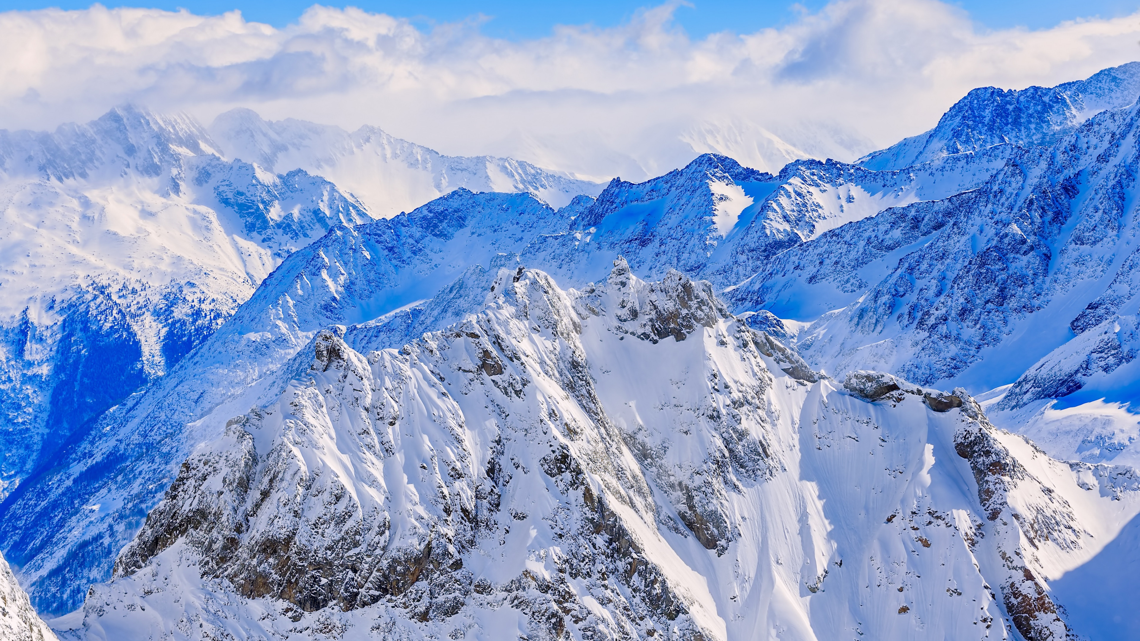 Wallpaper Alps, Switzerland, mountains, snow, 4k, Nature #16932
