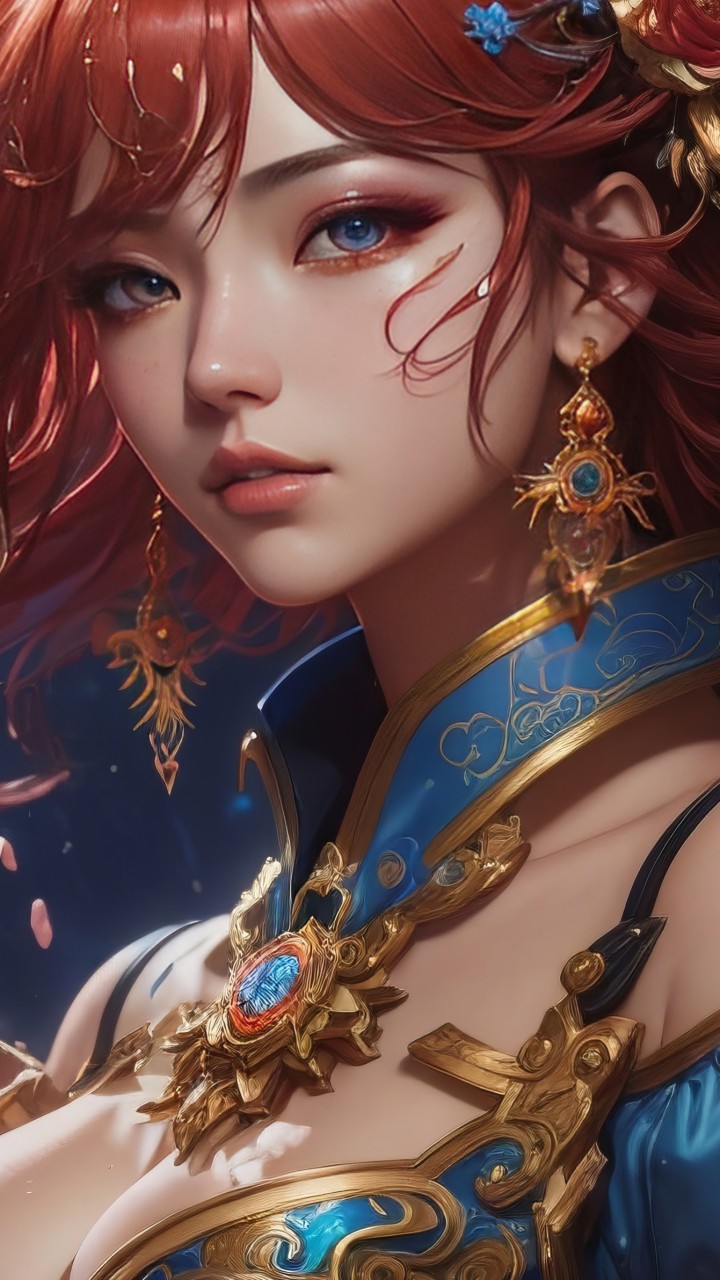Wallpaper anime girl, fantasy, red hair, Girls #25354