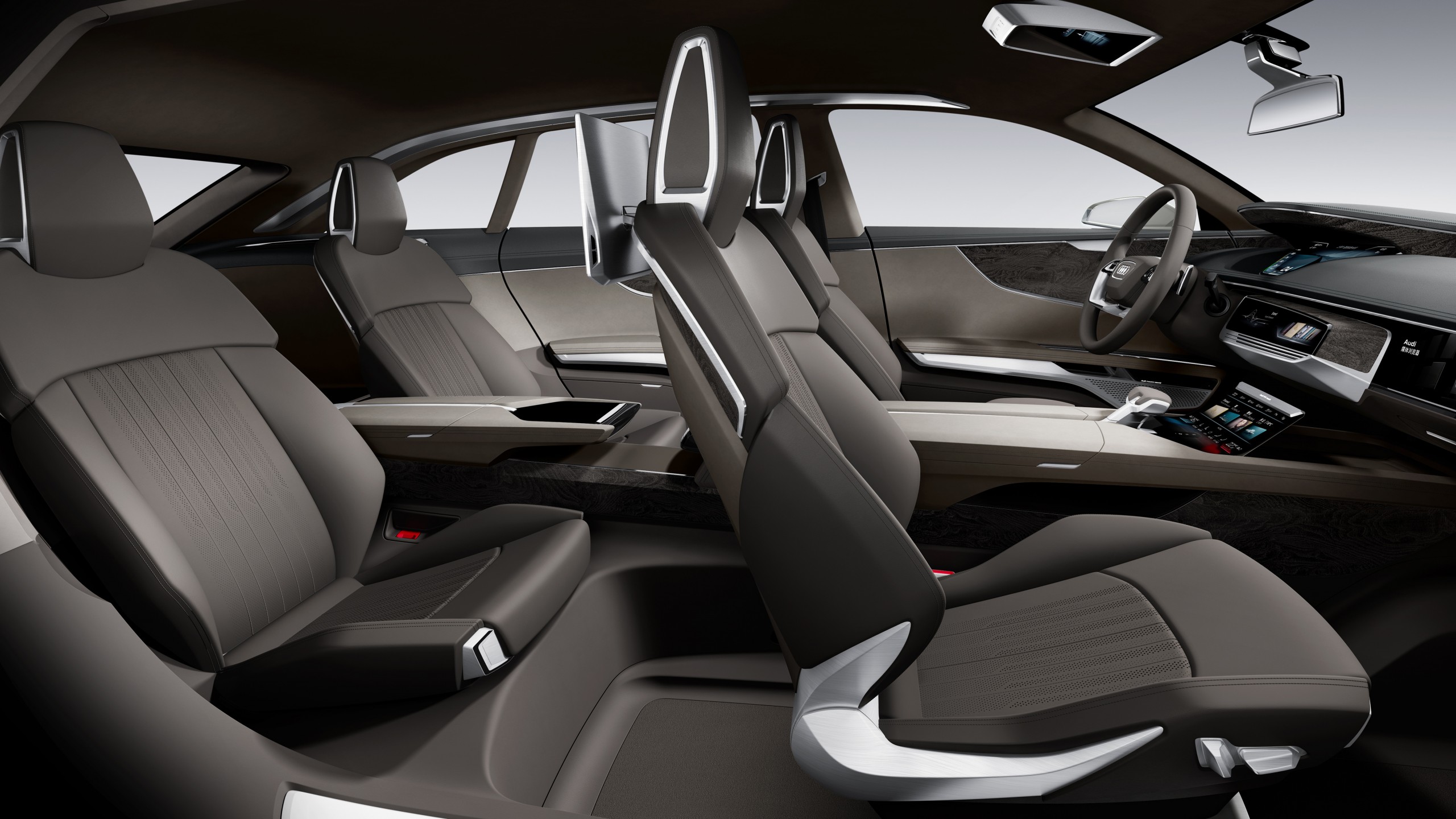 Wallpaper Audi prologue universal hybrid grey interior. Cars 