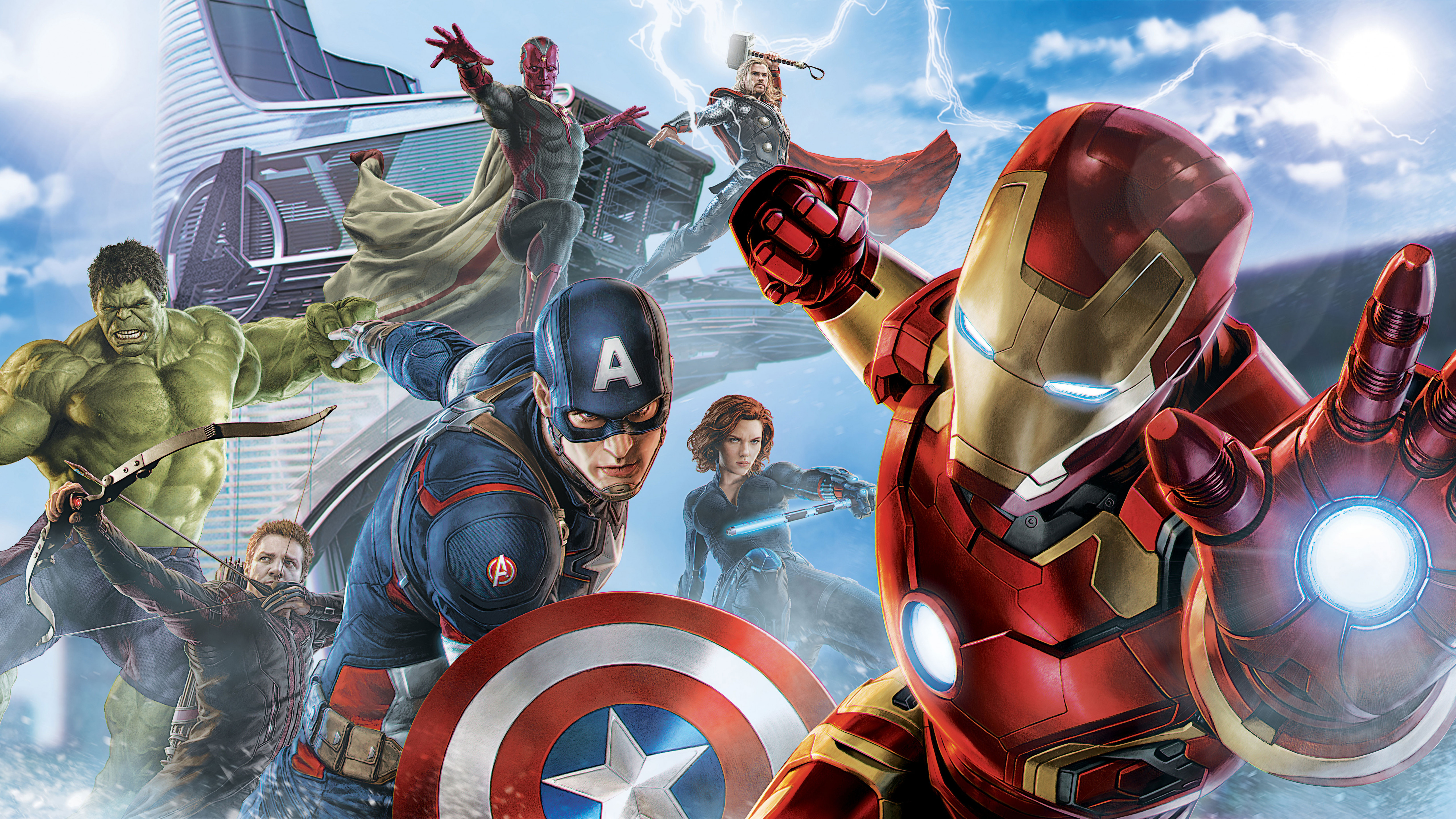 Wallpaper Avengers: Age of Ultron, Iron Man, Captain America, Hulk, Black  Widow, Hawkeye, Thor, Vision, 6k, Movies #15074 - Page 3
