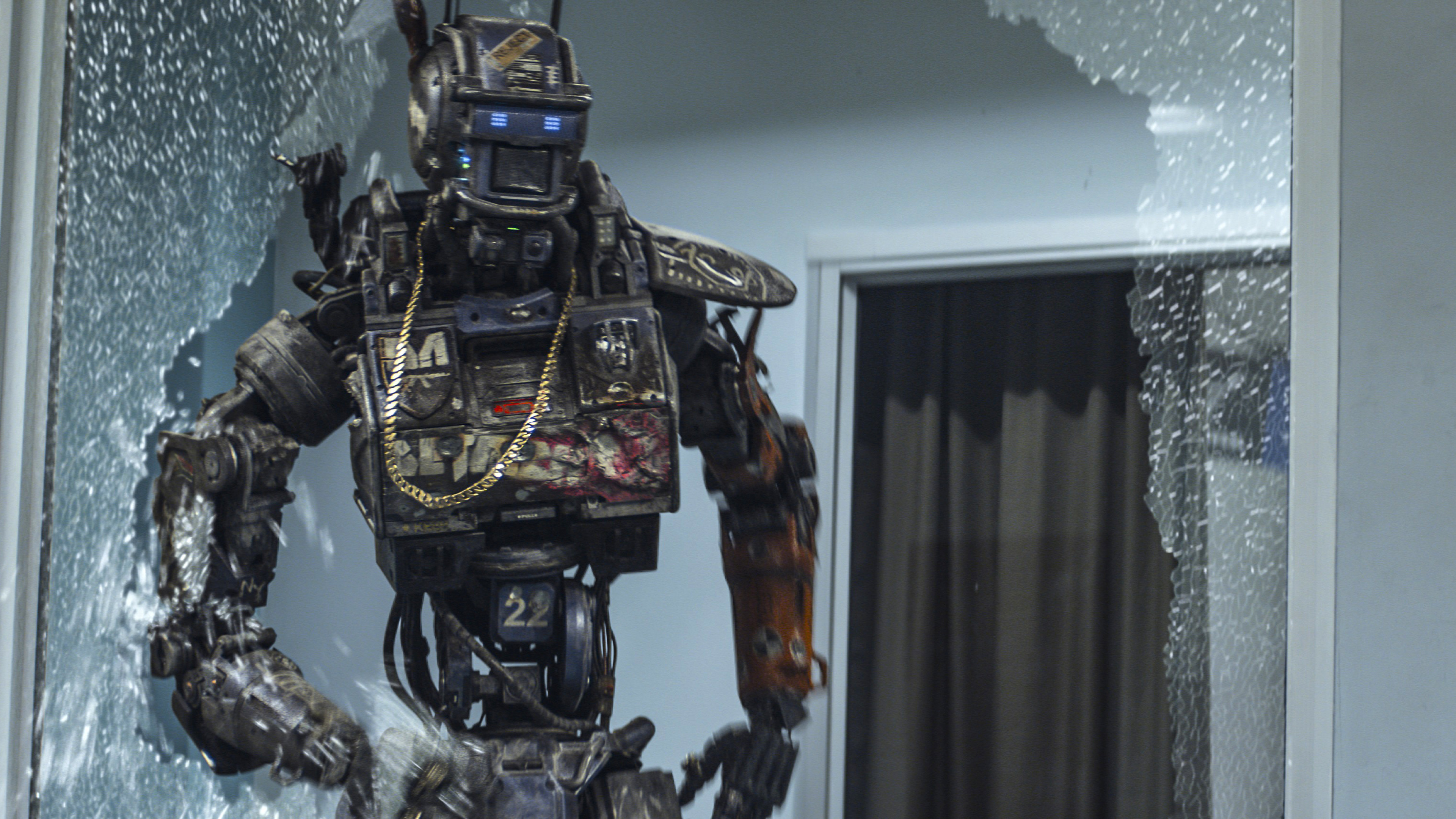 Wallpaper Chappie, Best Movies of 2015, wallpaper, robot, police, gun