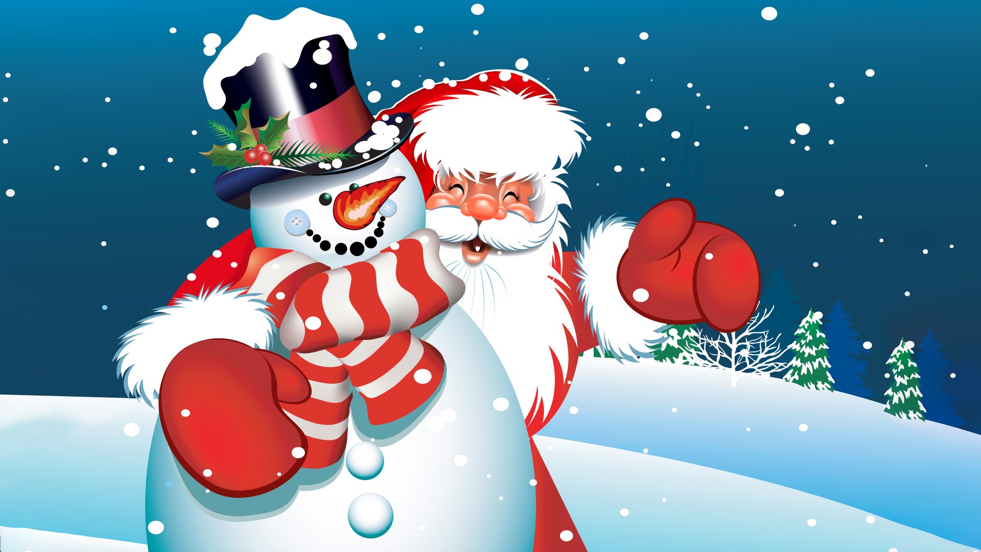 wallpaper christmas  year santa claus snowman holidays