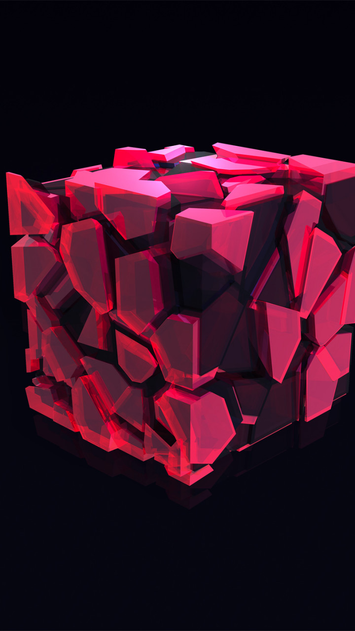 Wallpaper cube, 3D, pink, HD, Abstract #16361