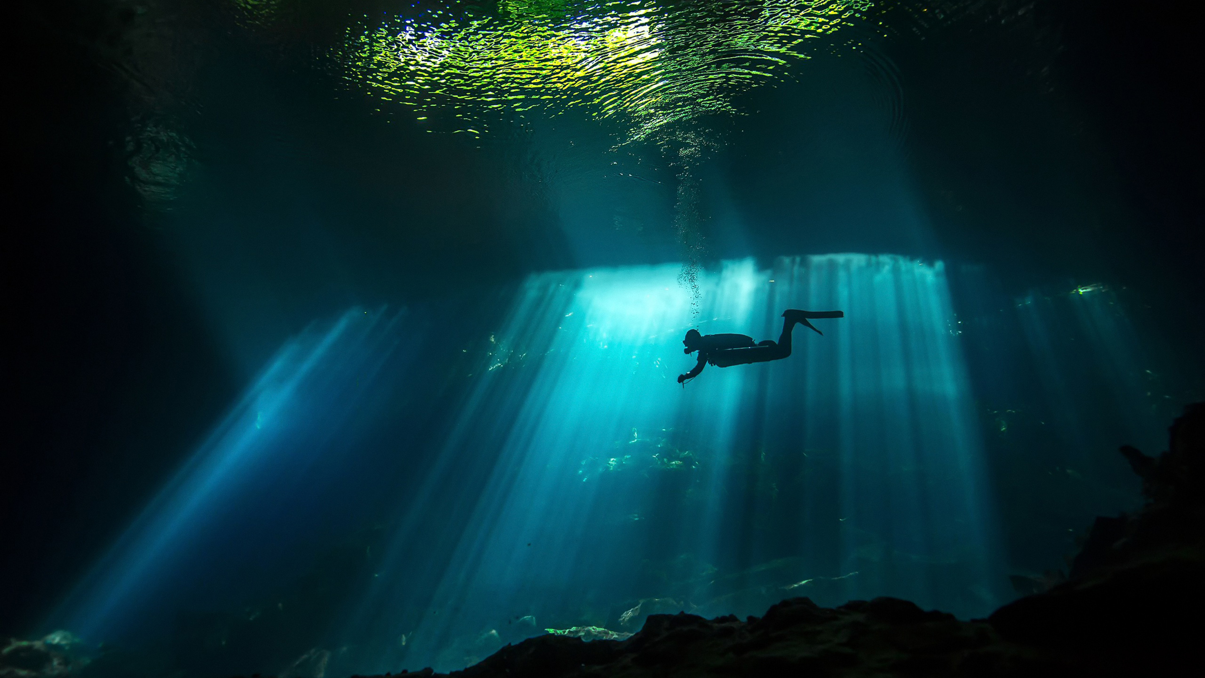 Wallpaper Diver, Sunbeam, Underwater, 4K, Travel #18736
