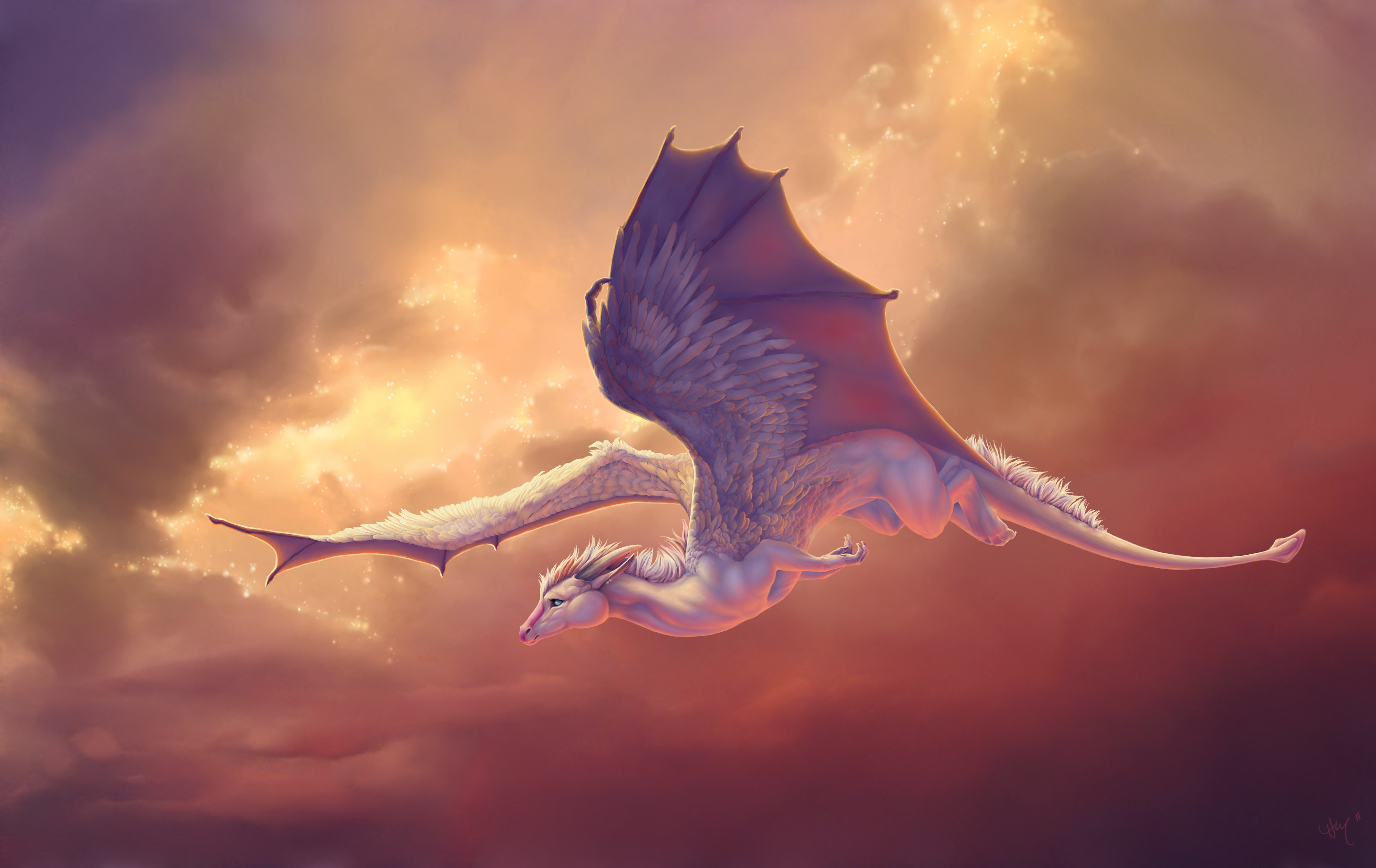 Wallpaper Dragon 4k HD Wallpaper Wings Sky Pegasus Creation