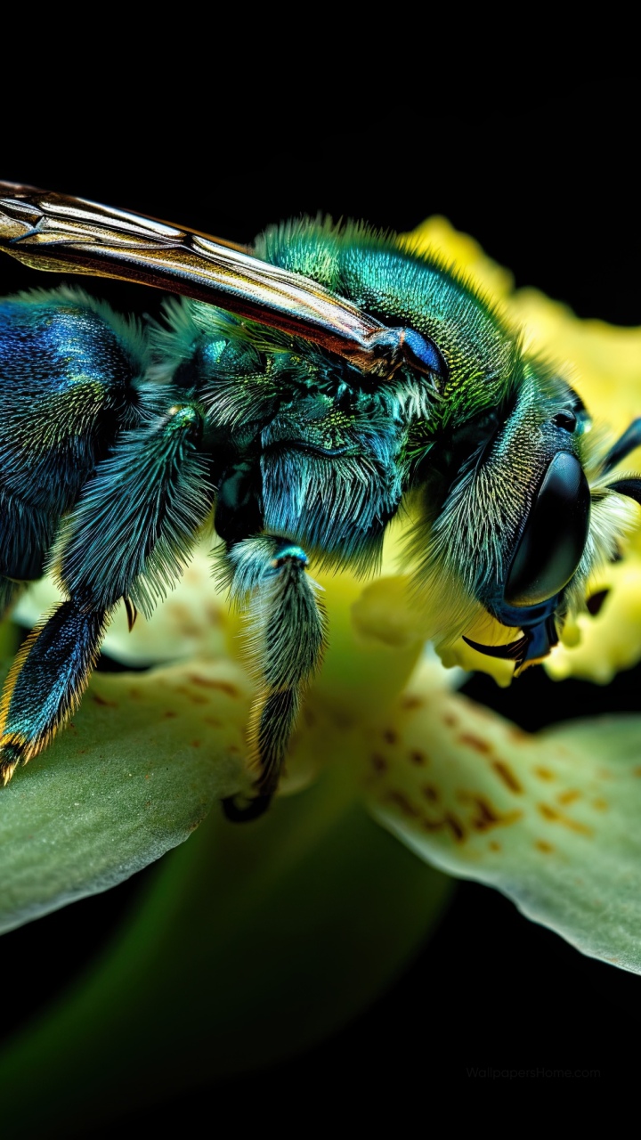 Euglossa Orchid Bee Wallpaper 4k Macro Photography Lush Green